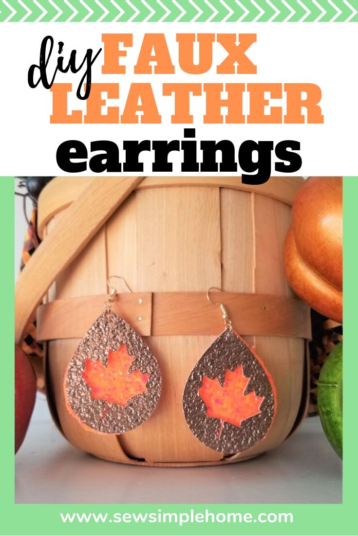 Festive Fall Faux Leather Earrings with Cricut Cut File
